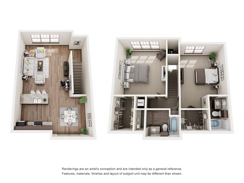 2 Bedroom Floor Plan at Palisades at Pleasant Crossing, Rogers, AR
